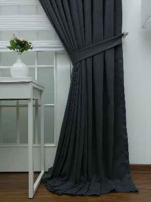 Salon Fon Perde - % İndirimli!!! Füme Düz Fon Perde(fon Demiri Hediyeli)- Füme