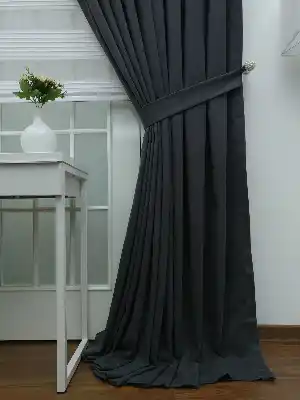 %25 İndirimli!!! Füme Düz Fon Perde(fon Demiri Hediyeli)- Füme