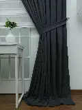 %25 İndirimli!!! Füme Düz Fon Perde(fon Demiri Hediyeli)- Füme