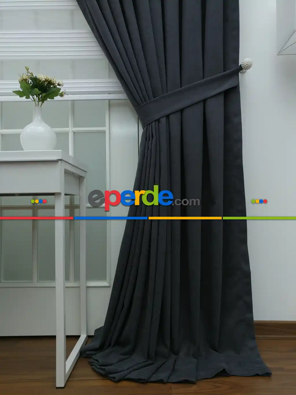 %25 İndirimli!!! Füme Düz Fon Perde(fon Demiri Hediyeli)- Füme