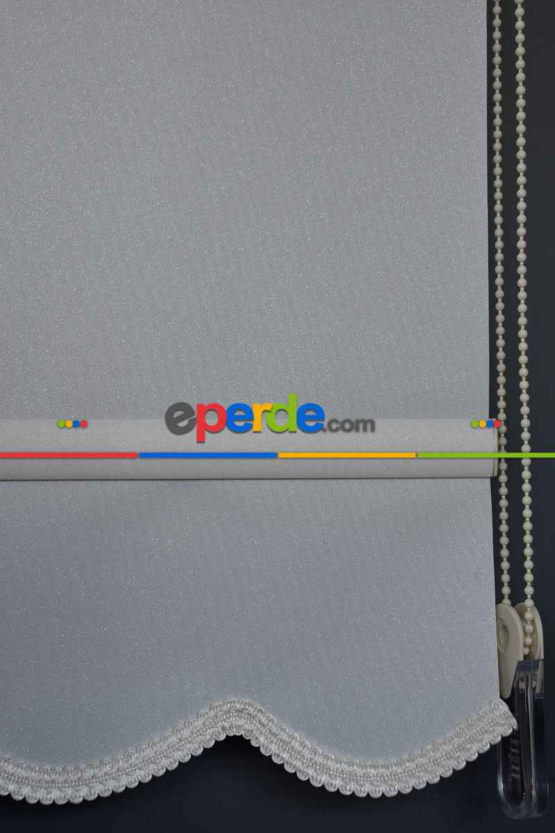 Yatak Odası - Halim Perdesan Yp-90 Ekru Renk Simli - Yaldızlı Polyester Stor Perde