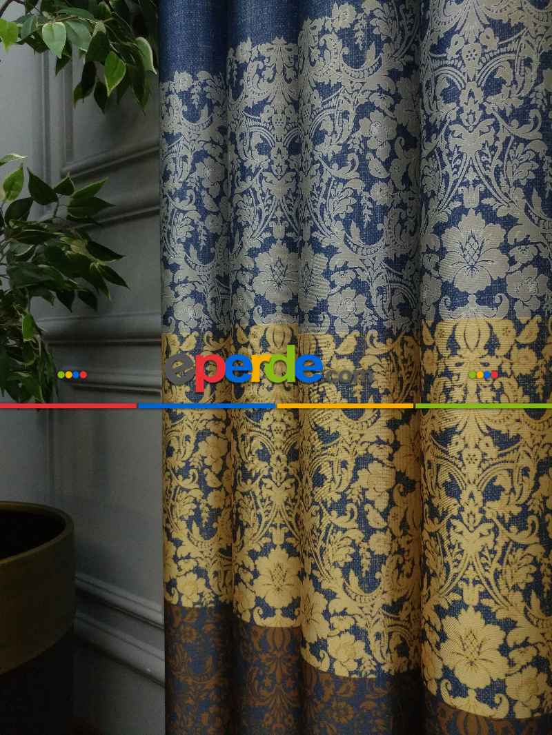 Lens Akıllı Dikey Tül Perde Antik-52- Çok Renkli 2