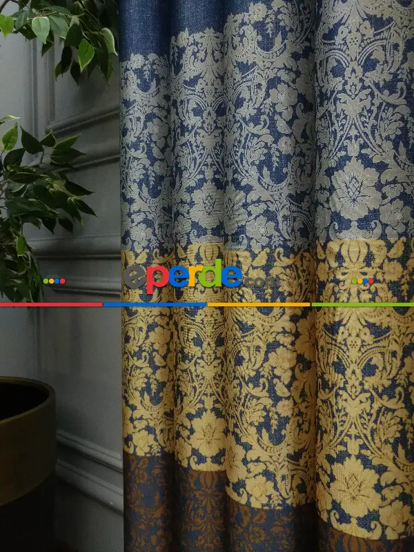 Lens Akıllı Dikey Tül Perde Antik-52- Çok Renkli 2