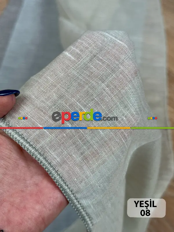 Yatak Odası - 5 Renk İpek Keten Tül Perde, Premium Seri, Kurşunlu Tül