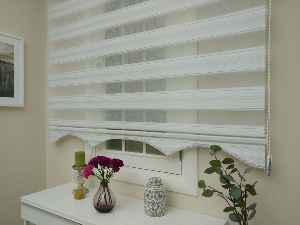 Salon Zebra Perde - Zebra Perde - Micro Pilise - Simli Geçişli Zebra Perde- Gümüş Simli