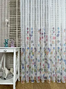 Bebek Odası Tül Perde - Çok Renkli Balon Baskılı Tül Perde, Çocuk-bebek Odası, Premium Seri