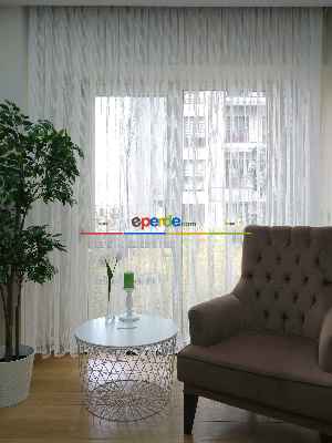 Hazır Ölçülü Spor Desen Fransız Dantel Tül Perde