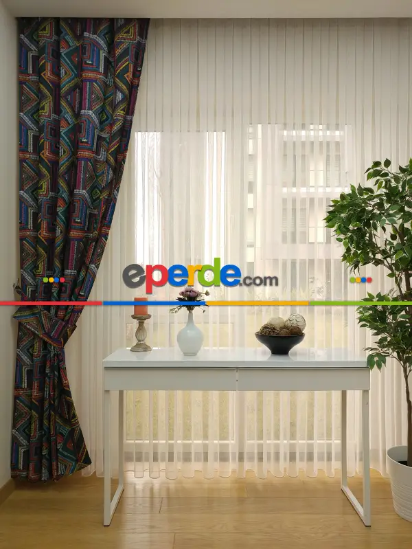 Kuş Resimli Fon Perde Evm289 -h - Kumaşı Kalındır Duck Bezi Değildir.- Siyah-Sarı-Kahve-Çok Renkli