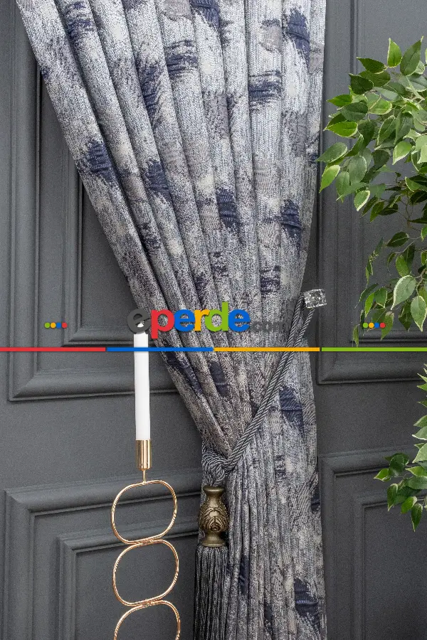 Desenli Jakar Fon Perde