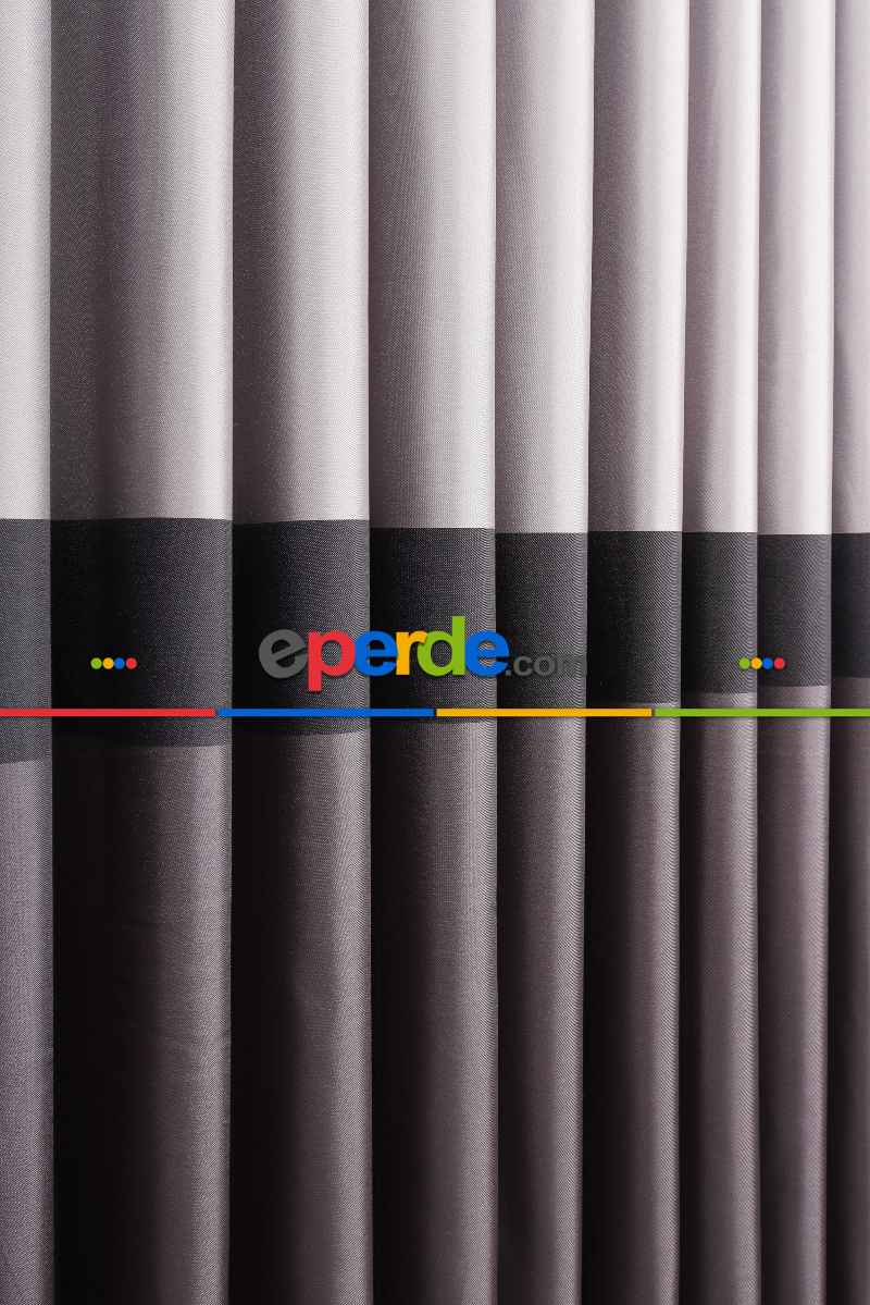 Salon Fon Perde - Gümüş - Füme Pano Fon Perde