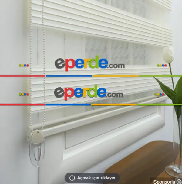 Salon Zebra Perde - Geniş Krem Plise Zebra Perde- Krem