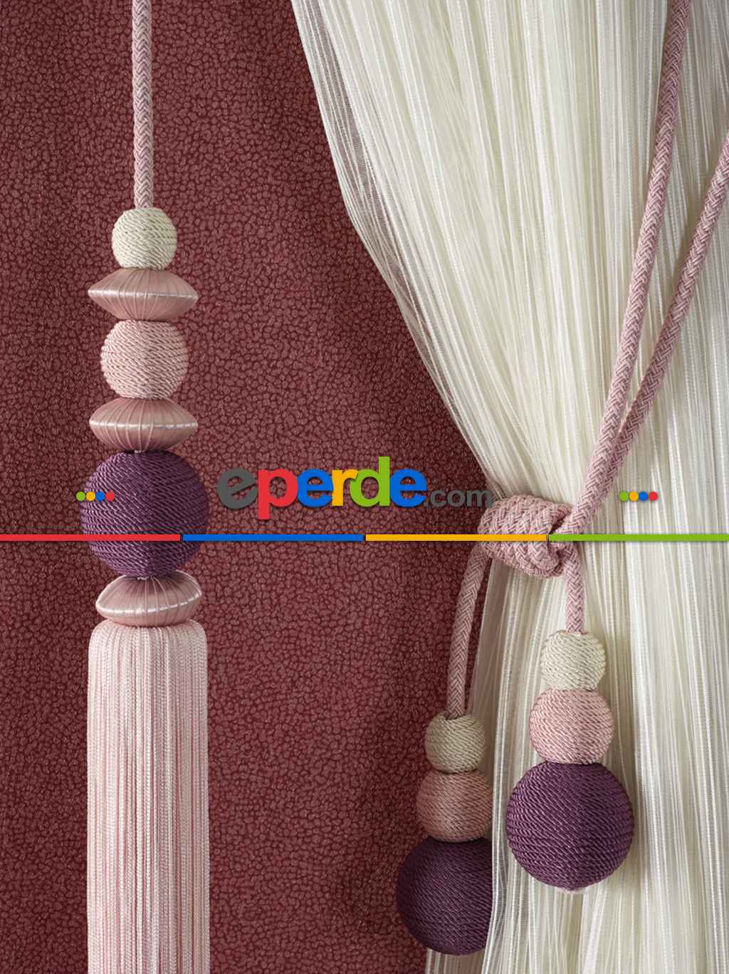 Braçol Fon Bağı Pudra Pembe - Mor- Mor-pembe Pudra Pembe-ekru-çok Renkli