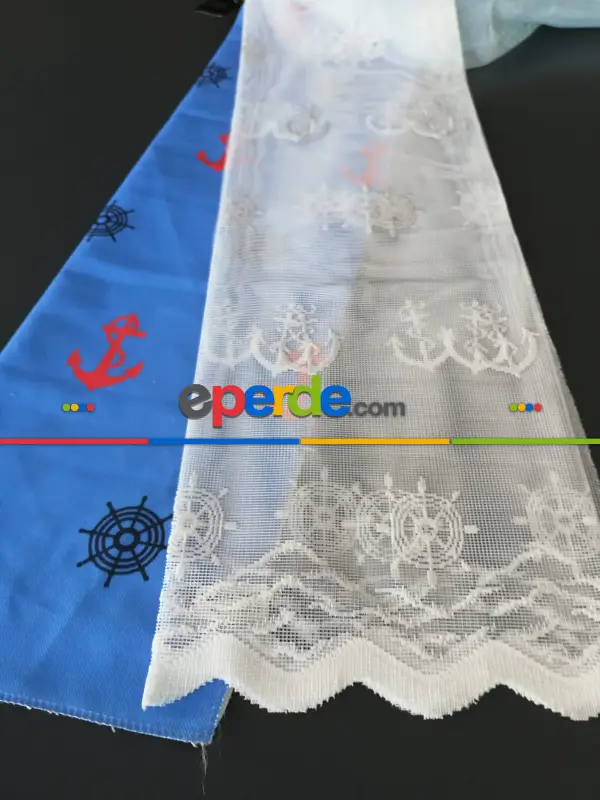 Roma Gemici Çocuk Odası Örme Tül - Beyaz