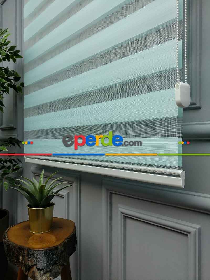 2025 Sezonu - Düz Bambu Zebra - Bambu Zebra Perde- Turkuaz