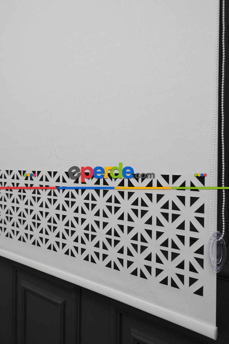 Ekru Renk Lazer Kesim Mat Stor Perde (ister Düz - İster Lazer Kesimli Satın Alın)