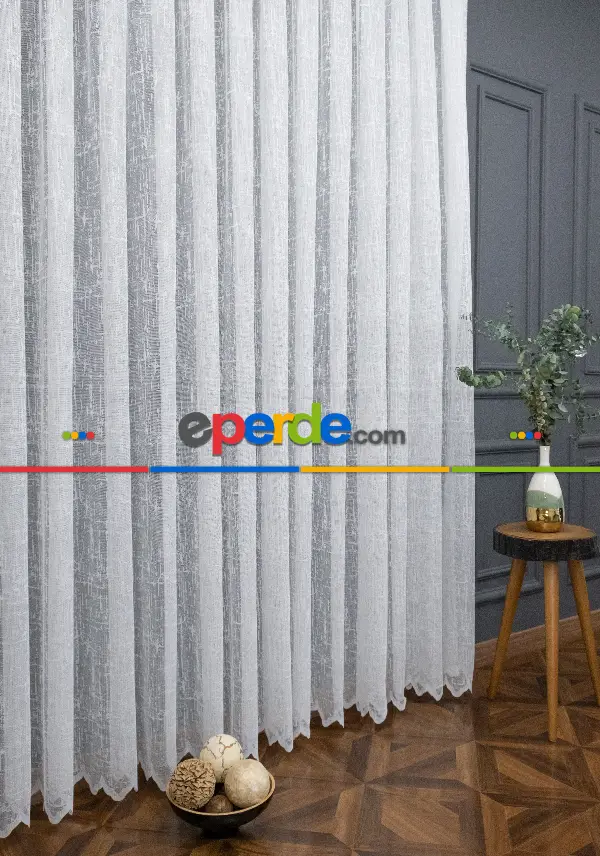 Taç Pırlanta Örme Tül Ekru