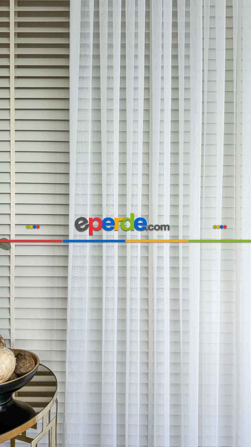 Yatak Odası - Ekru Simli Bambu Tül Perde - İpek Yumuşaklığında Armür Tül Perde