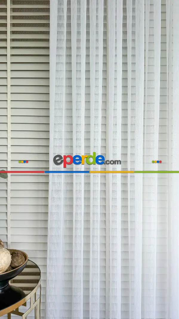 Yatak Odası - Ekru Simli Bambu Tül Perde - İpek Yumuşaklığında Armür Tül Perde