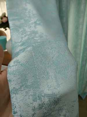 Açık Mavi Renk Jakar Desenli Fon Perde- Mavi Açık-mavi Doymamış