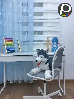 Çocuk Odası - Tül Fon Perde Açık Mavi- Mavi Açık