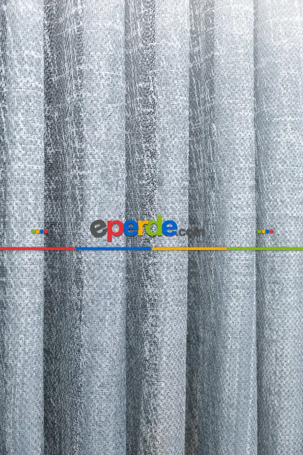 Gri Modern Degrade Geçişli Dantel Tül - Yüksek Kalite - Mavimsi Gri Damascus