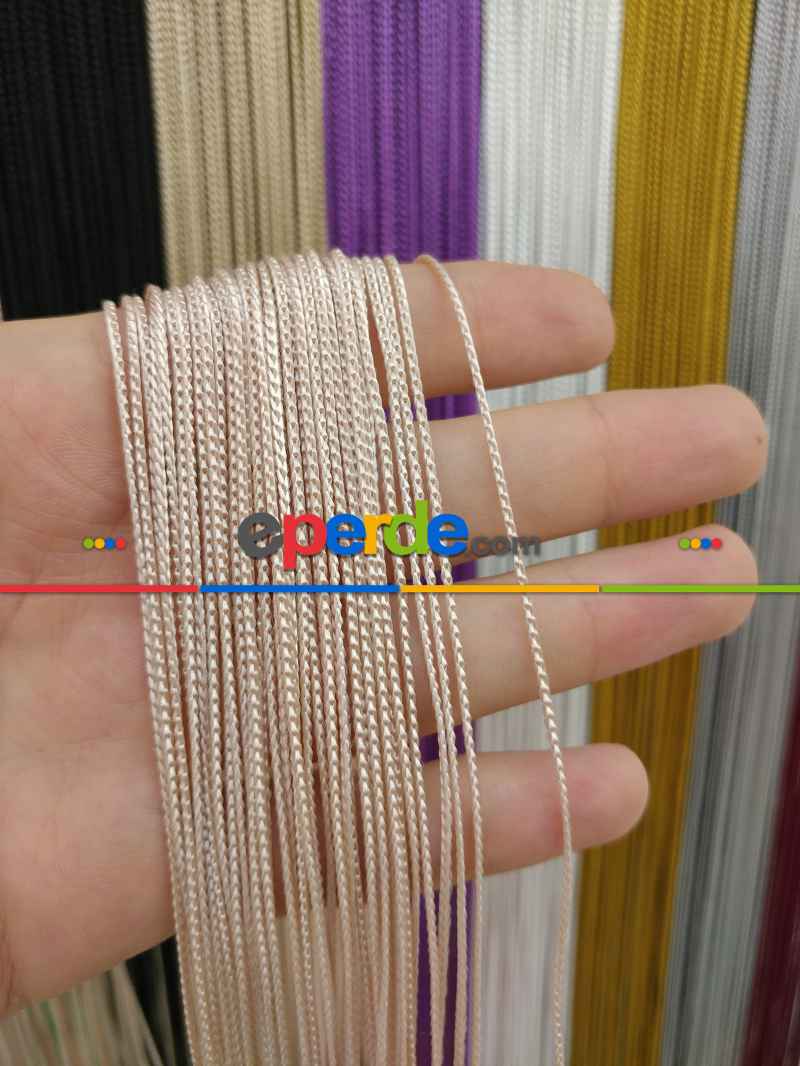 Açık Pembe Rengi İp Perde İnce Zincir Serisi- Pembe