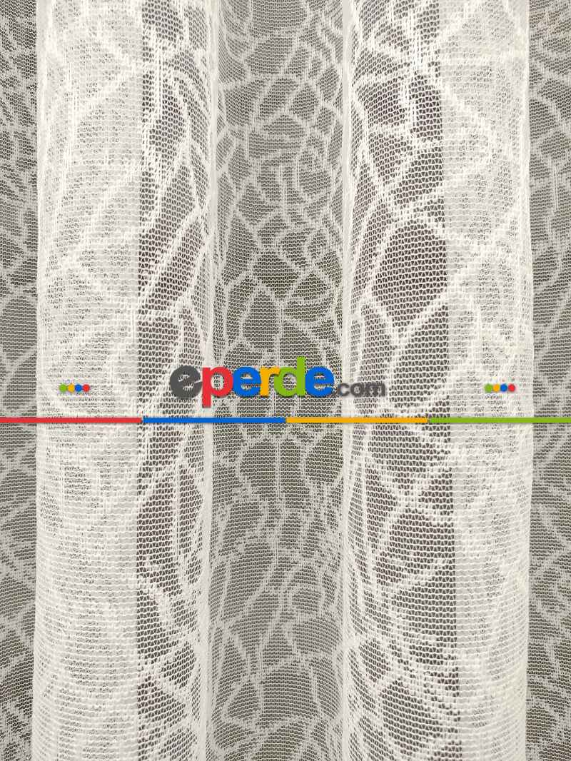 Spor Desen Fransız Dantel Tül Perde 562- Ekru