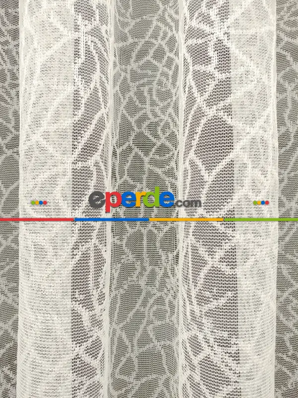 Oturma Odası - Spor Desen Fransız Dantel Tül Perde 562- Ekru