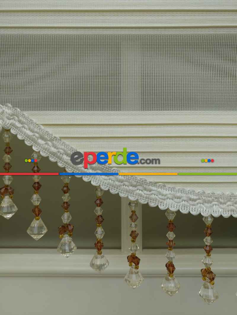 Mutfak - % İndirimmm Krem Renk Plise Zebra Perde (kalın Zeminli) 1. Kalite- Krem Açık-ekru