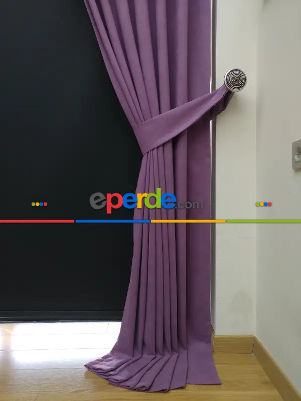 Düz Renk Dökümlü Fon Perde (150)- Lila