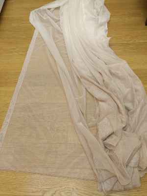 Bej Ekru Degrade Geçişli Dantel Tül Perde- Bej-ekru