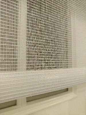 Çiftli Sistem Tül Stor Beyaz Cizgili Tül- Beyaz