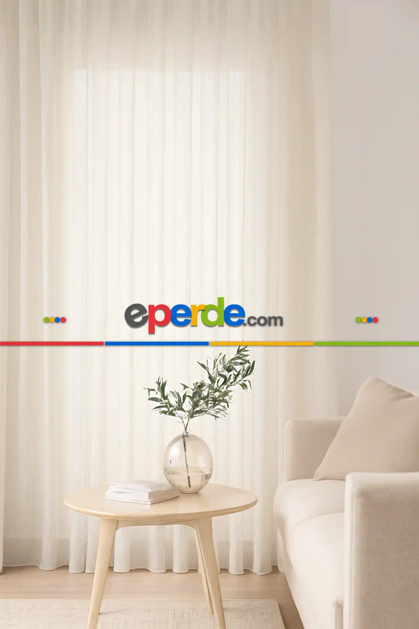 Balık Sırtı Serpme İzmir Serisi Tül - Ekru