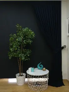 Düz Renk Dökümlü Fon Perde (150)- Lacivert