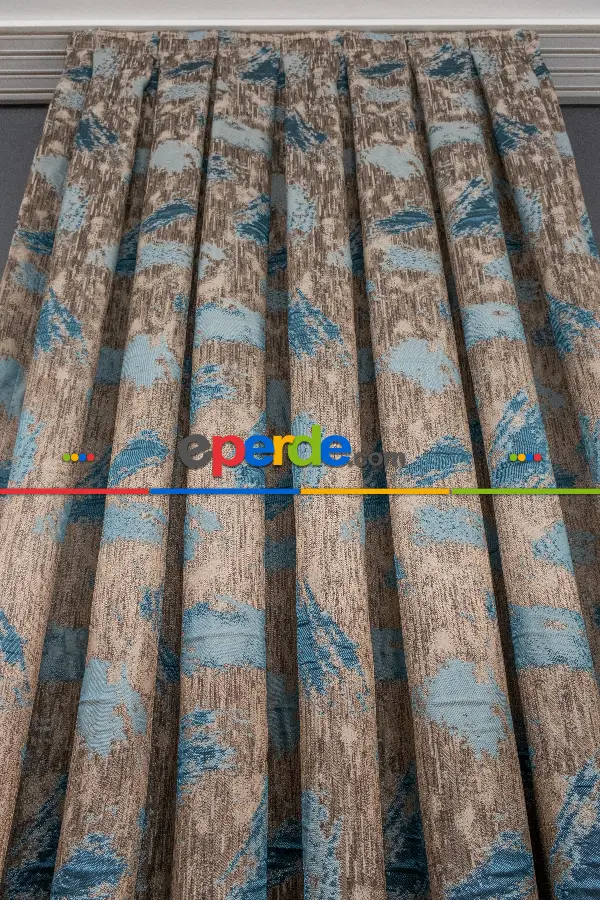 Patinedesenli Desenli Jakar Fon Perde Geniş En 285 Cm