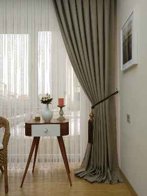 Blackout Fon Perde Hasır Dokulu - Işık Geçirmez ( Sitede Benzeri Yoktur. )- Kahverengi