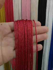 Mutfak İp Perde - Kırmızı Rengi İp Perde Kalın Zincir Serisi- Kırmızı