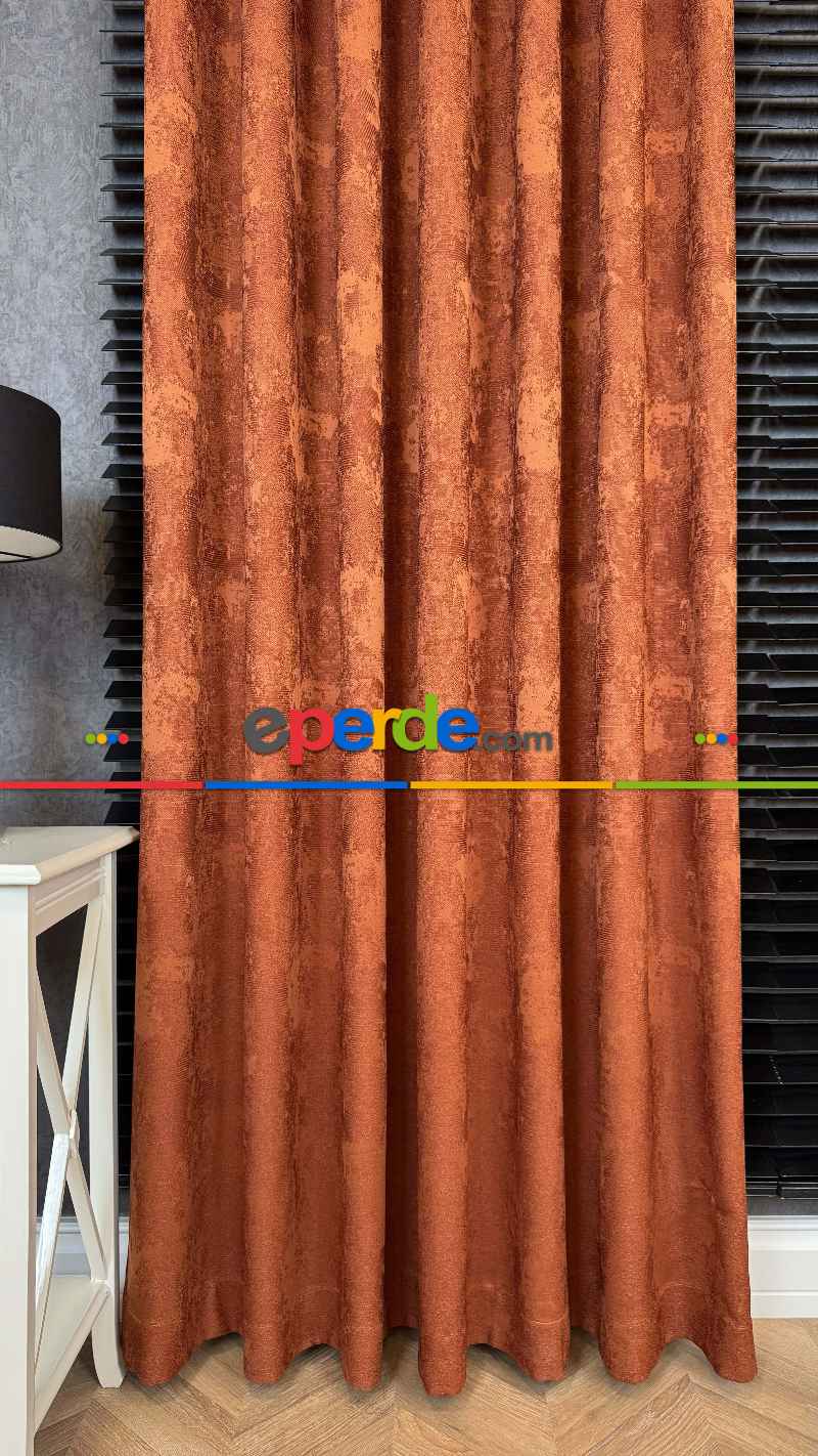 Kiremit Premium Jakar Dokuma Fon Perde, 33 Renk