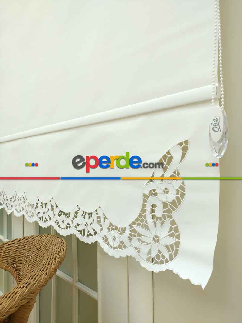 Mutfak Stor Perde - 33 Farklı Renk - İşlemeli- Gri-Füme-Antrasit