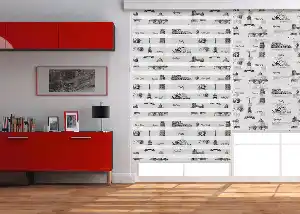 Mutfak Zebra Perde Desenli- Siyah