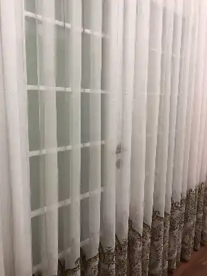 Etek Ucu Damask Desenli Dantel Tül Perde- Haki-vizon Rengi