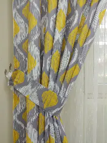 İkat Desenli Fon Perde- Kumaşı Kalındır Duck Bezi Değildir- Gri-Füme-Antrasit-Sarı-Beyaz