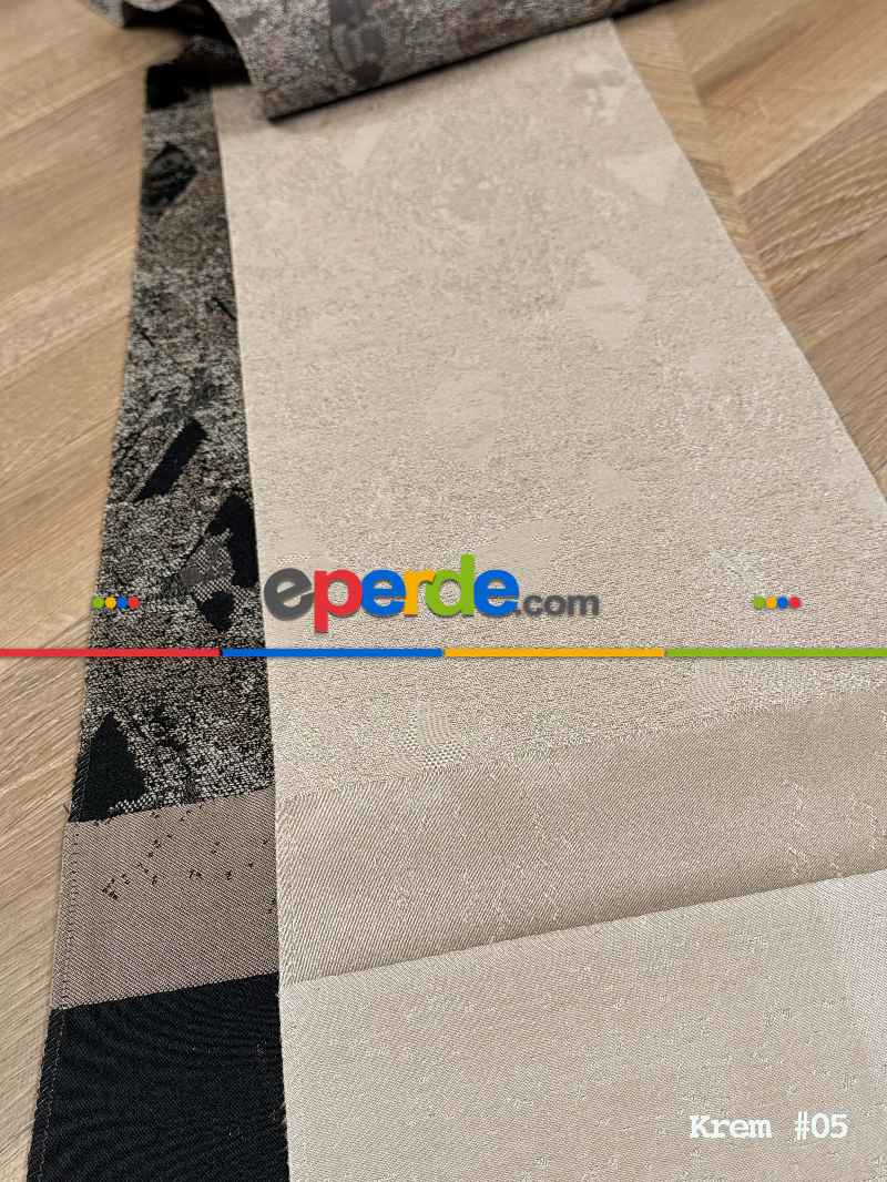 Salon - 6 Farklı Renk Orta Pano Desenli Jakar Dokuma Fon Perde, Premium Kalite Seri 100cm X 1cm 