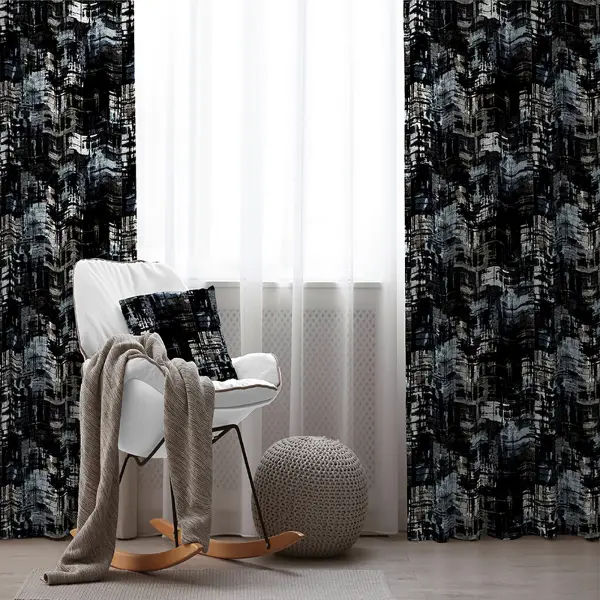 Oturma Odası Fon Perde Evim1504 Kumaşı Kalındır Duck Bezi Değildir- Mavi-beyaz