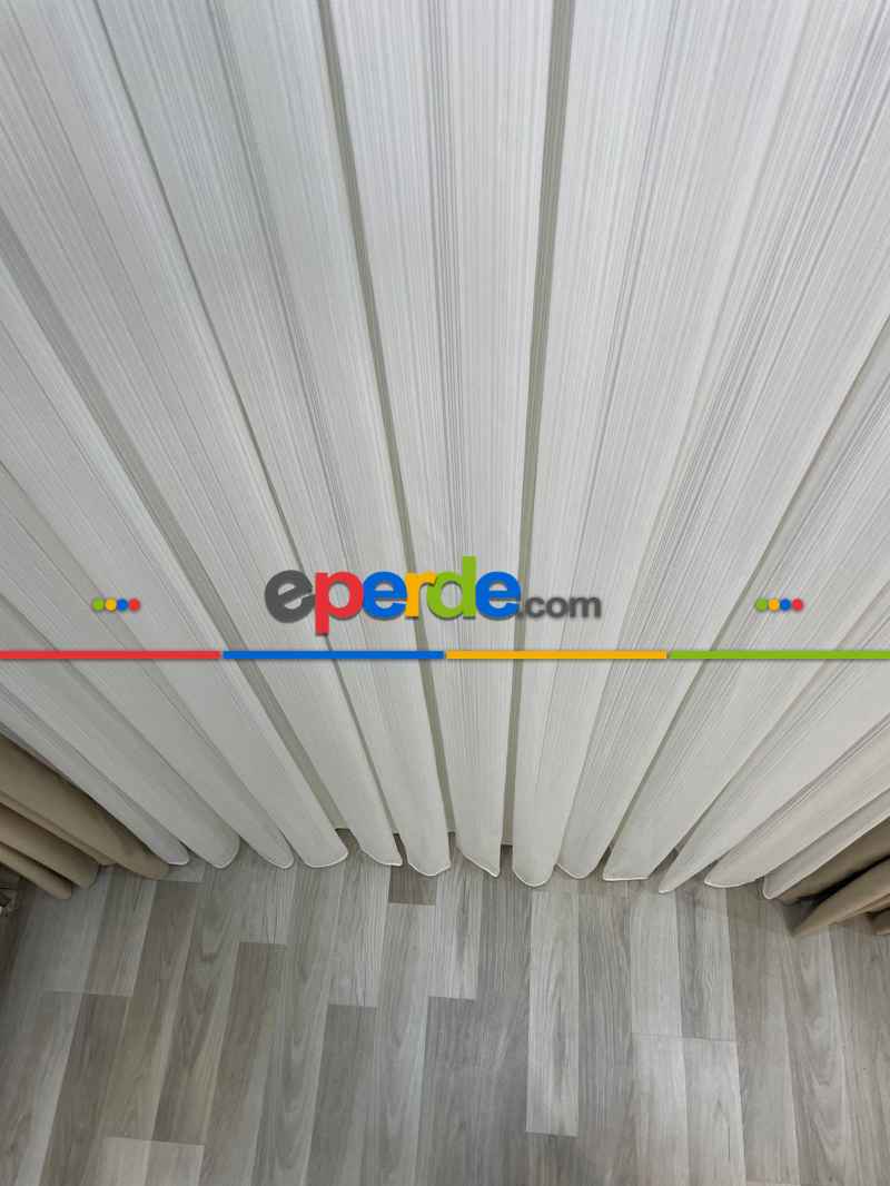 Yatak Odası - Premium Simli Pırlanta Ağır Gramajlı Dökümlü 1/3 Sık Pileli Ütü İstemeyen Tül Perde