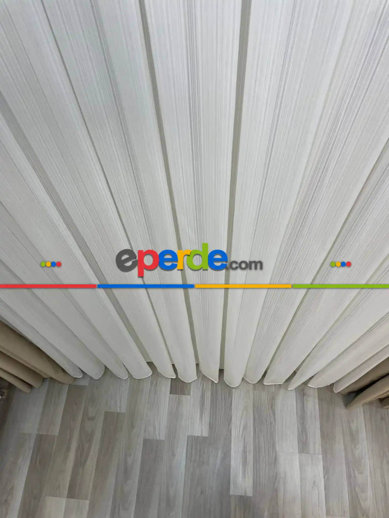 Premium Simli Pırlanta Ağır Gramajlı Dökümlü 1/3 Sık Pileli Ütü İstemeyen Tül Perde