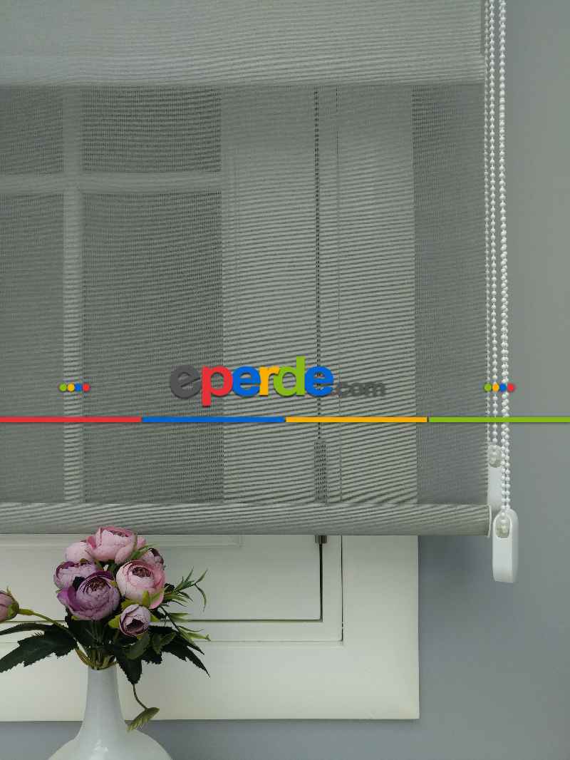 Çiftli Sistem Tül Stor- Gri Açık