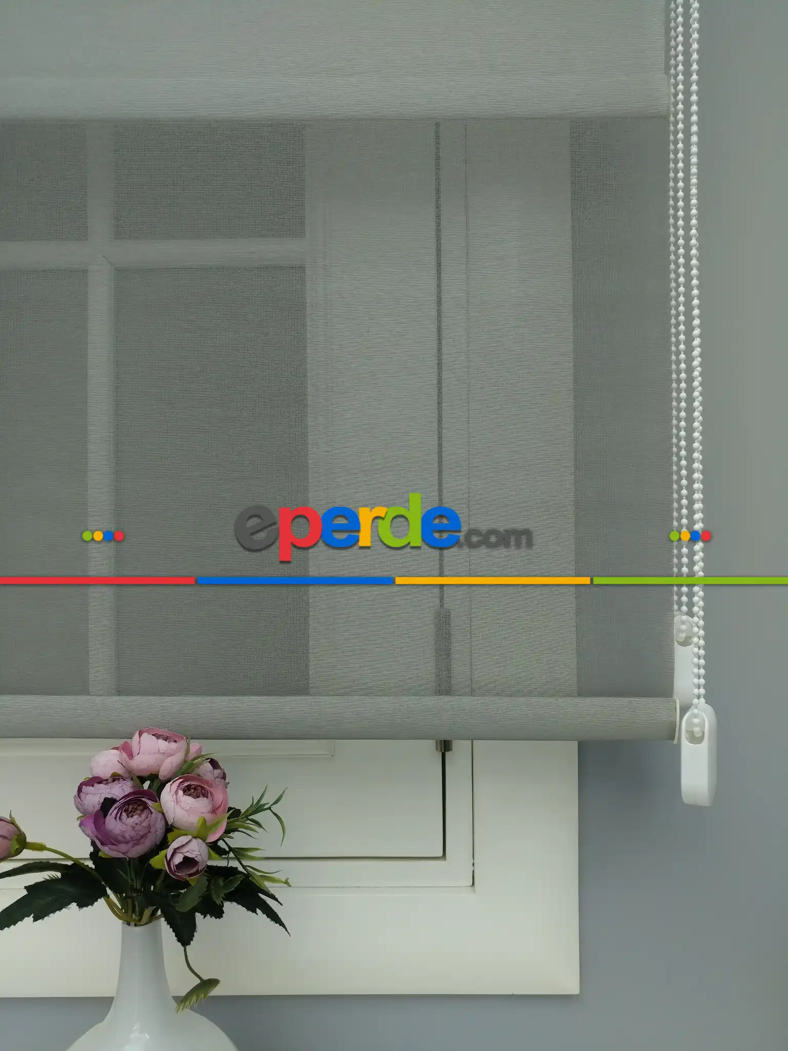 Çiftli Sistem Tül Stor- Gri Açık