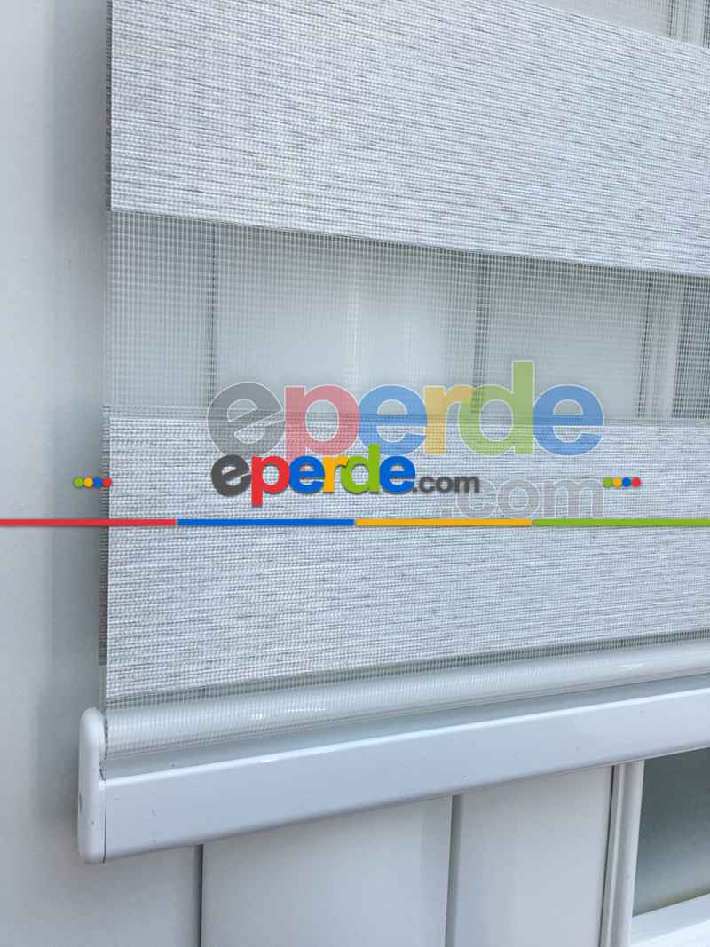 Genç Odası - New Gri Düz Bambu Zebra Perde- Gri-füme-antrasit