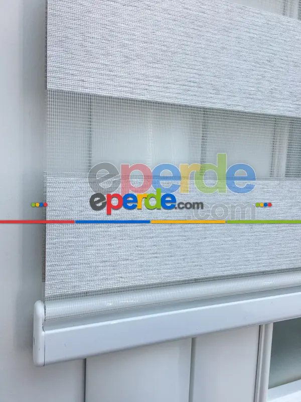 Salon Zebra - New Gri Düz Bambu Zebra Perde- Gri-Füme-Antrasit